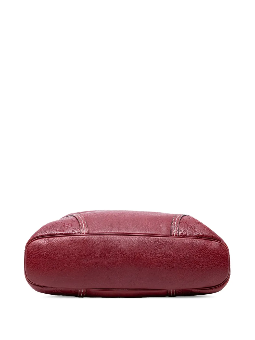 Pre-owned Gucci 2016-2025 Large Ssima Trimmed Leather Signoria Hobo Bag In Red