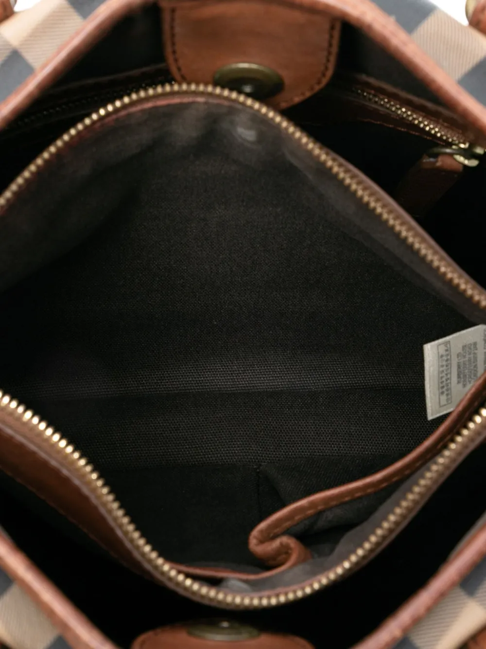 Pre-owned Burberry 2000-2017 Smoke Check Coated Canvas Northfield Satchel In Brown