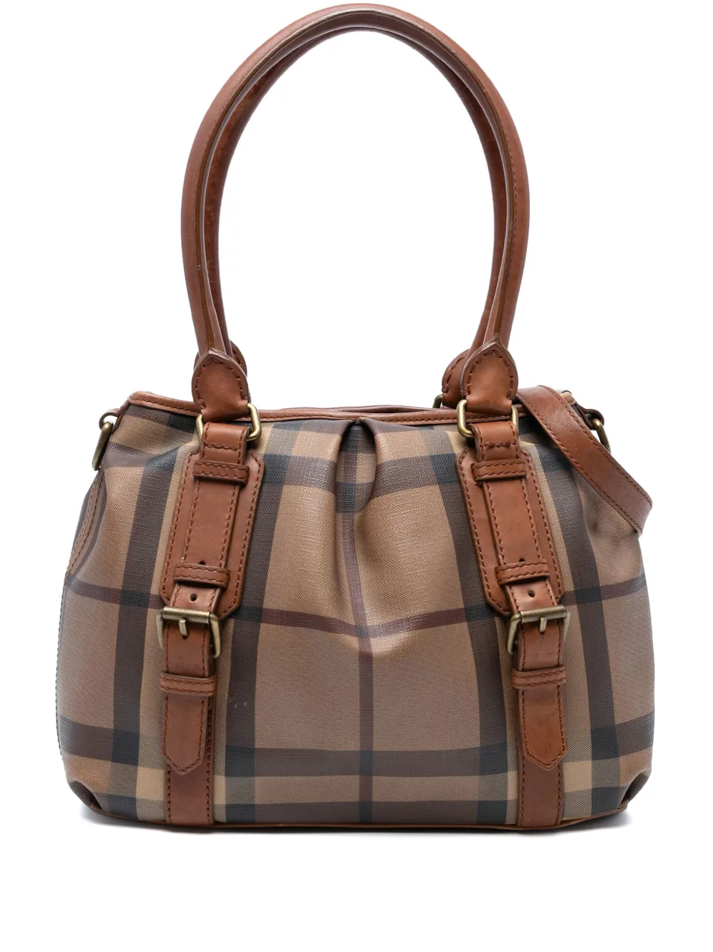 Burberry Pre-Owned 2000-2017 スモークチェック コーテッドキャンバス ノースフィールド サッチェルバッグ -