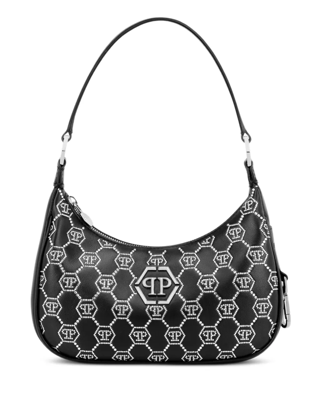 Philipp Plein logo embellished shoulder bag - Nero