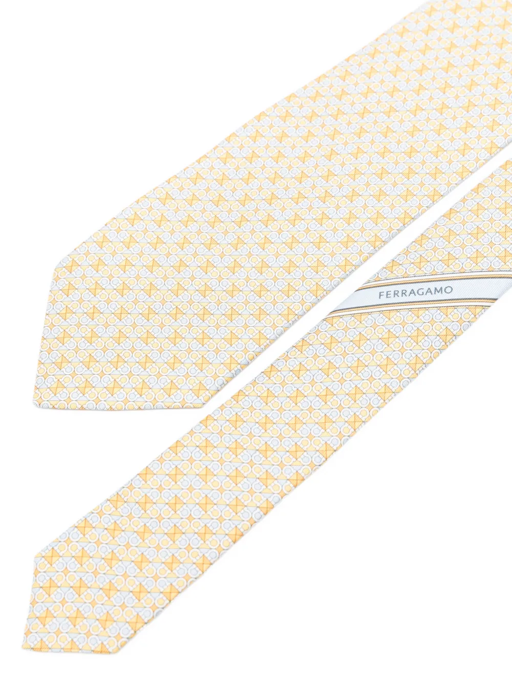 Ferragamo Patterned Tie In Neutral