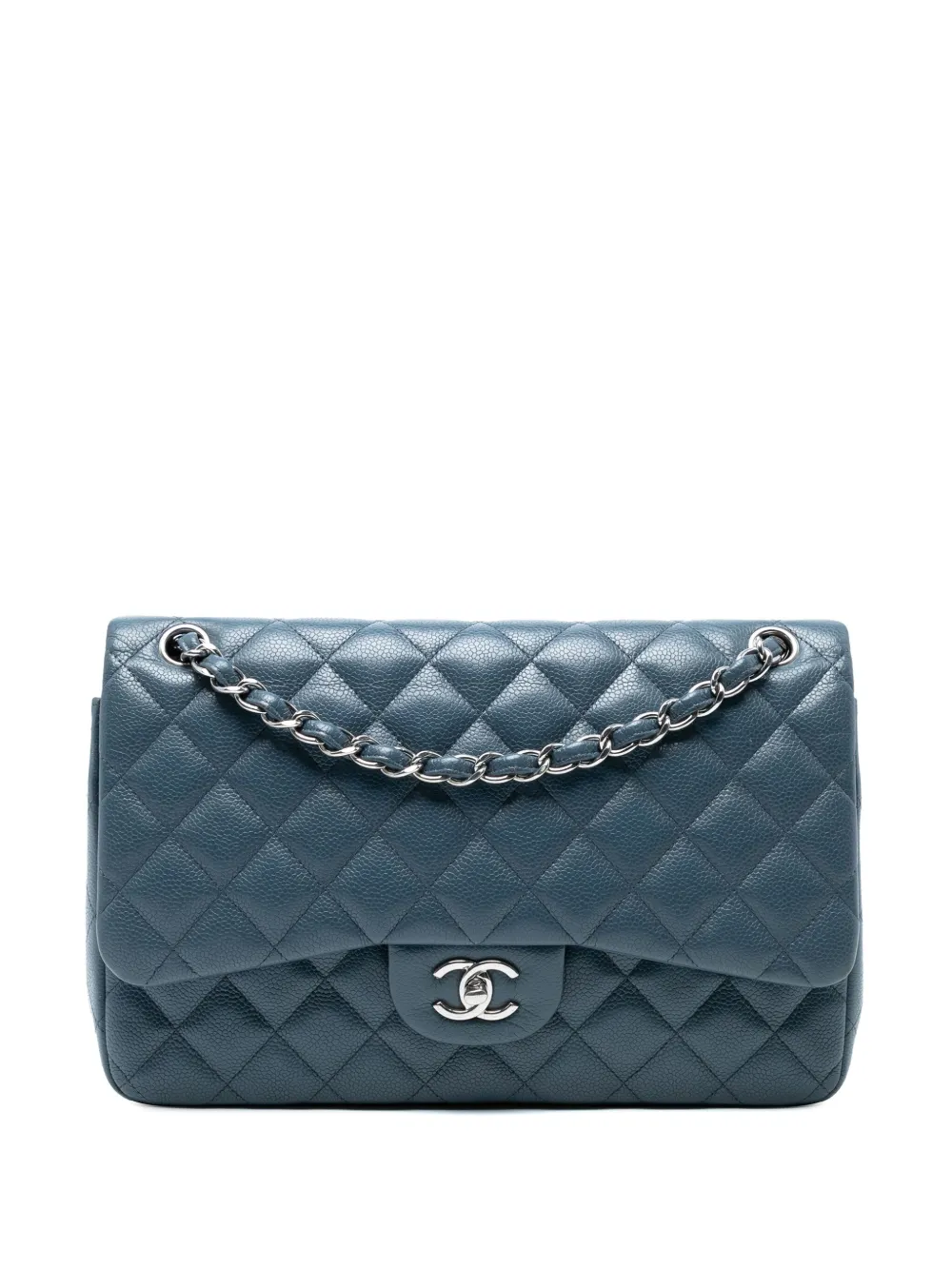 CHANEL Pre-Owned 2014 Jumbo Classic Caviar Double Flap shoulder bag - Blau