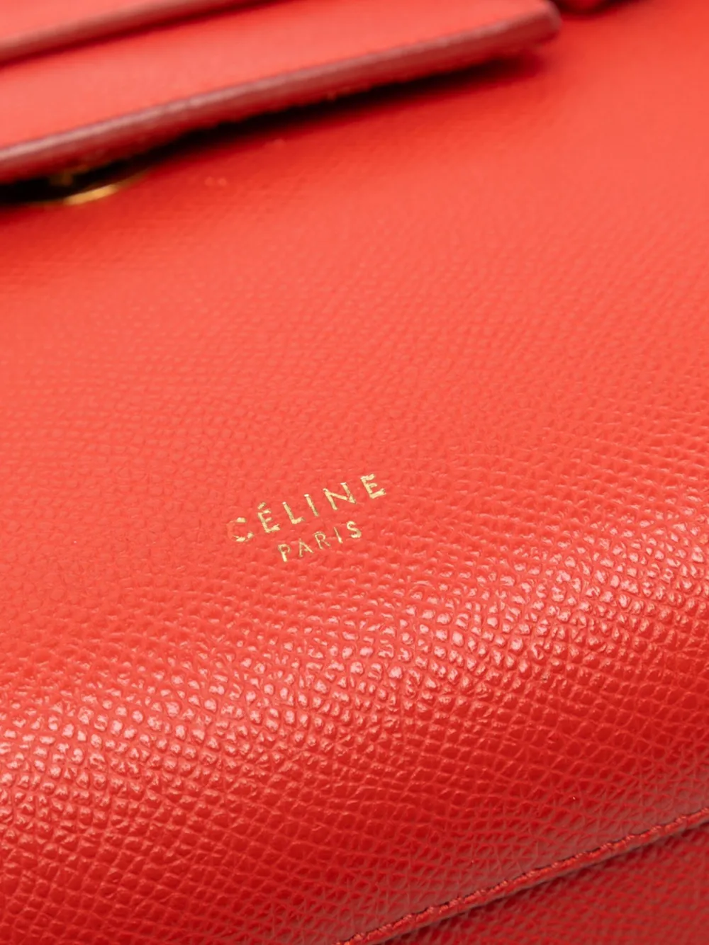 Pre-owned Celine 2018 Nano Grained Calfskin Belt Bag Satchel In Red
