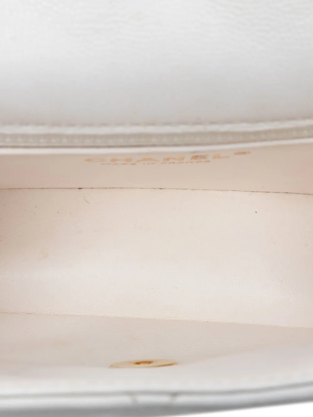 Pre-owned Chanel 2021 Mini Quilted Caviar Sweet Classic Flap Crossbody Bag In White