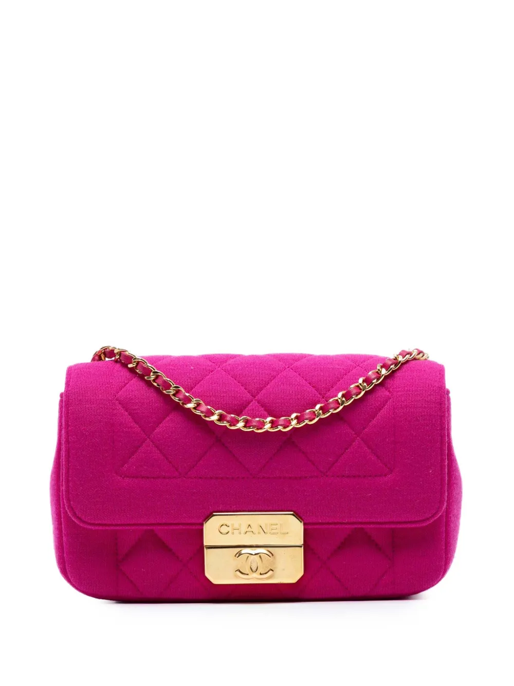 CHANEL Pre-Owned 2014-2015 ミニ ジャージー シック ウィズ ミー フラップ ショルダーバッグ - ピンク CHANEL Pre-Owned 2014-2015 ミニ ジャージー シック ウィズ ミー フラップ ショルダーバッグ - ピンク