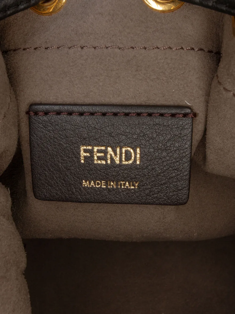 Pre-owned Fendi 2010-2025 Mini Zucca Shearling Mon Tresor Bucket Bag In Brown