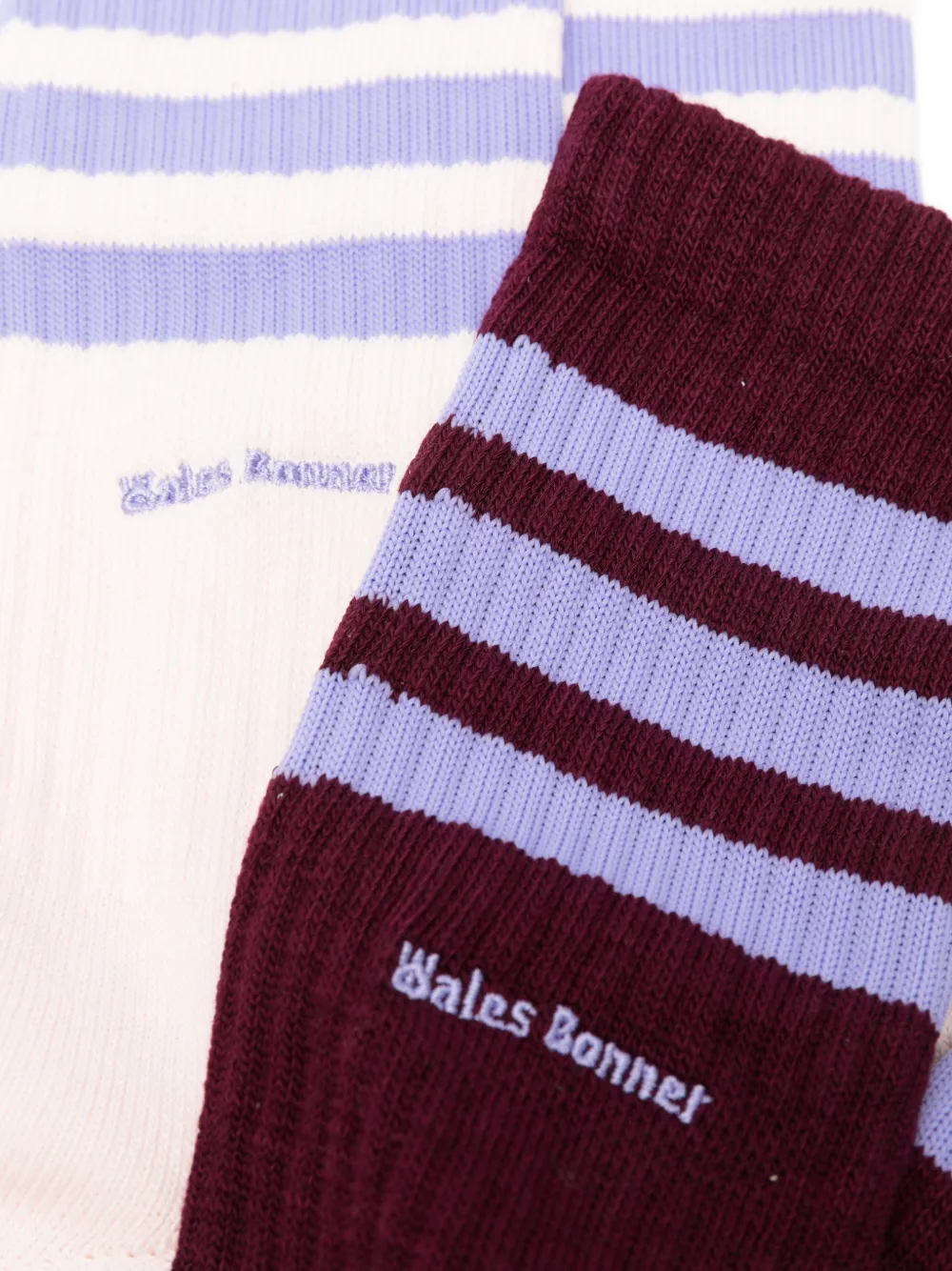 Adidas Originals X Wales Bonner Striped Socks (pack Of Two) In Red