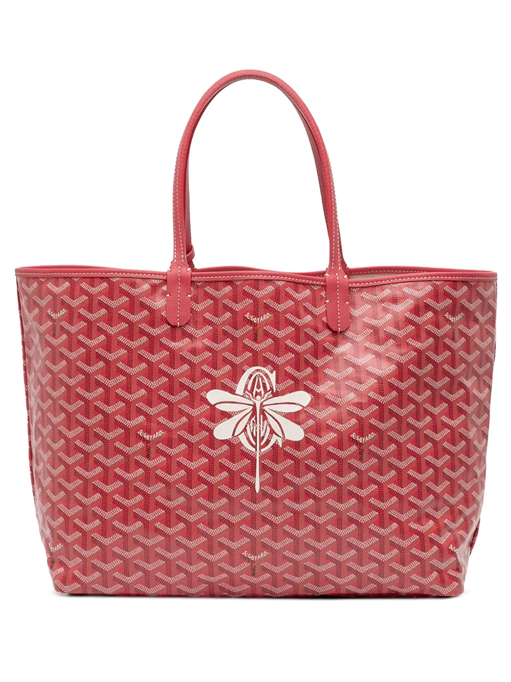 Pre-owned Goyard 2025 Limited Edition Ine Le Jardin Reversible Saint Louis Pm Tote Bag In Pink