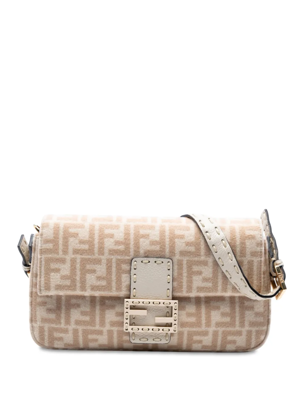 Fendi Pre-Owned 2010-2025 Zucca Wool Selleria Baguette shoulder bag | Brown | Image 1