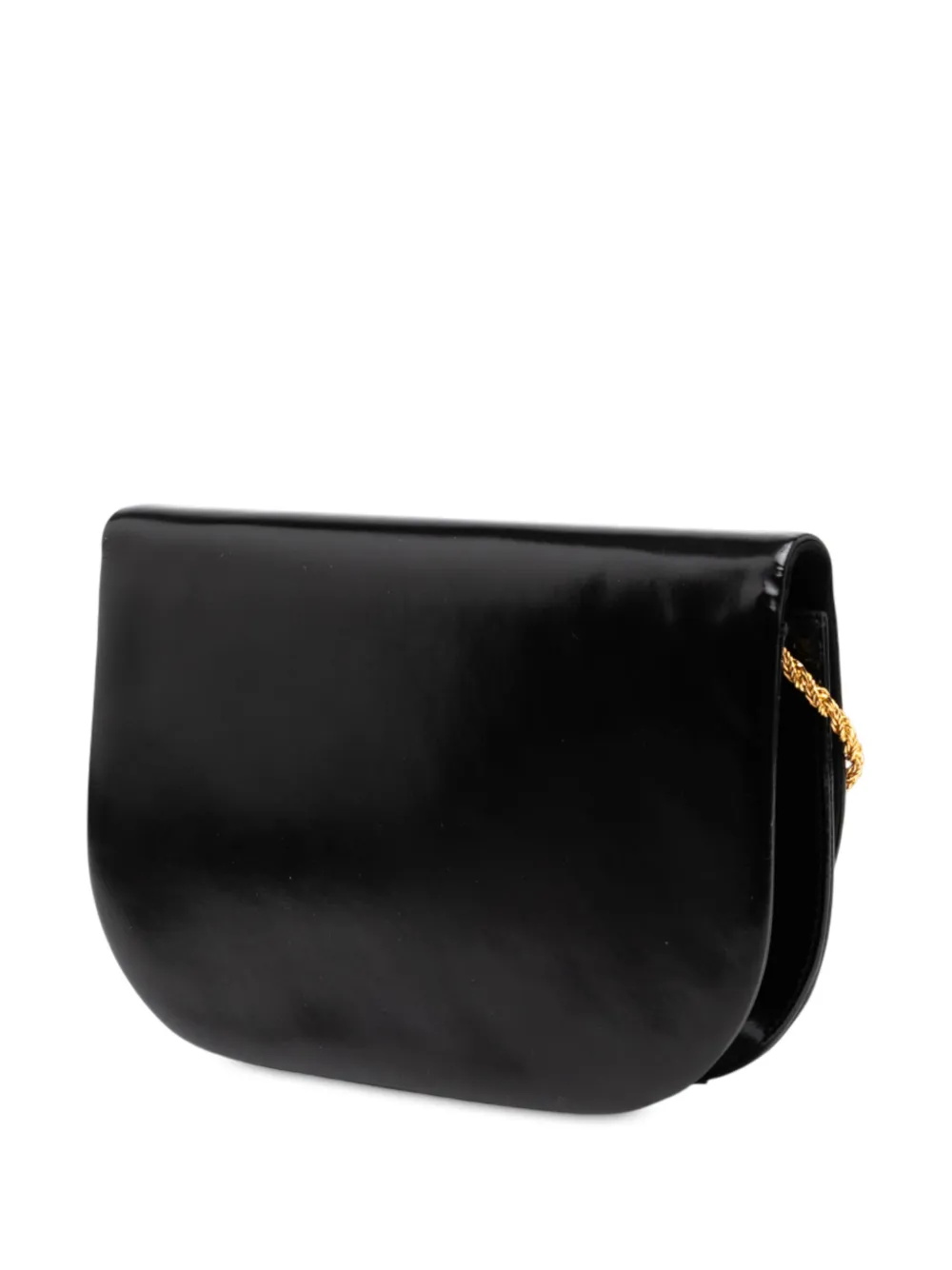 DIOR Pre-owned 20th Century Shiny Calfskin Bow Shoulder Bag In Black