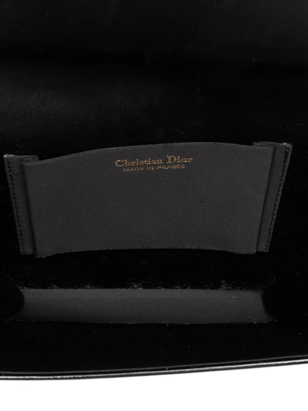 DIOR Pre-owned 20th Century Shiny Calfskin Bow Shoulder Bag In Black