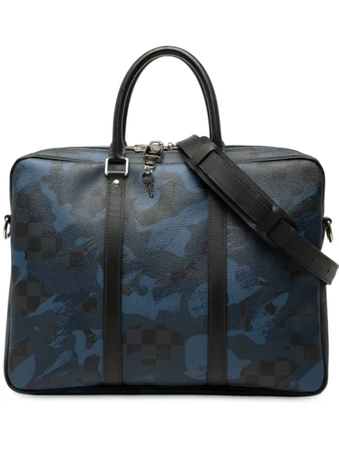 Louis Vuitton Pre-Owned 2016 Damier Cobalt Camouflage Porte Documents Voyage PM business bag