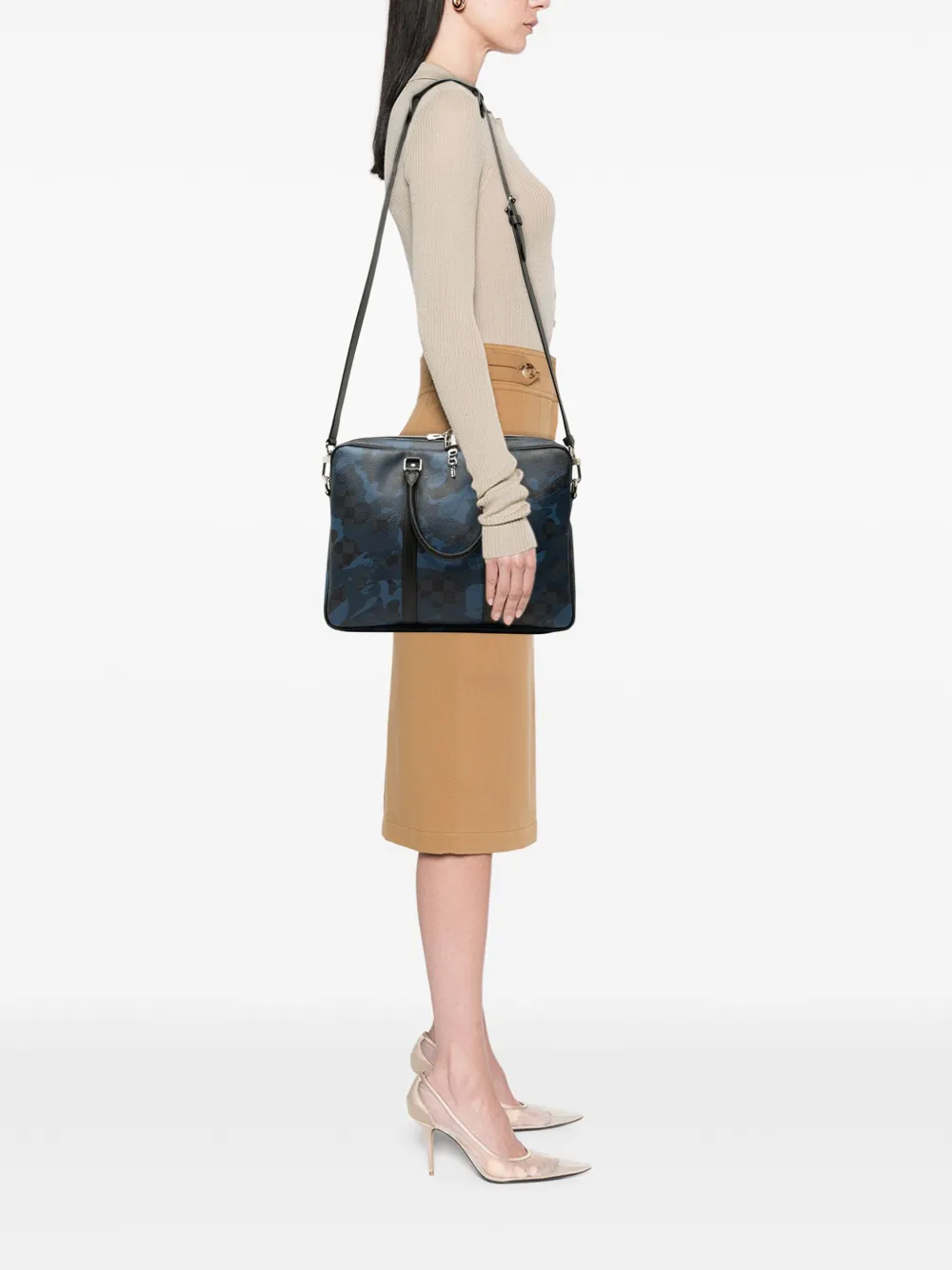 Louis Vuitton Pre-Owned 2016 Damier Cobalt Camouflage Porte Documents Voyage PM business bag | Pre-Owned | Image 2