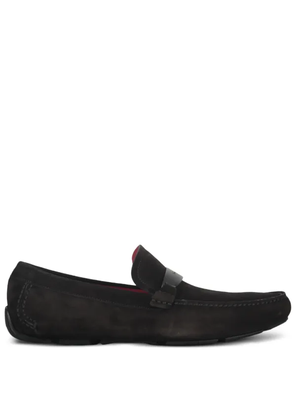 Ferragamo フェラガモ スエード ローファー ブラック 23.5 Ferragamo スエード ローファー | ブラック | FARFETCH JP