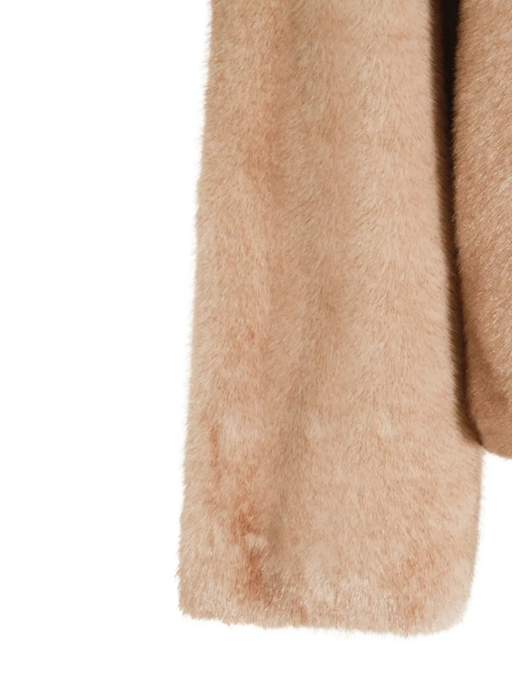 Lou Andrea Collared Faux Fur Coat In Neutral