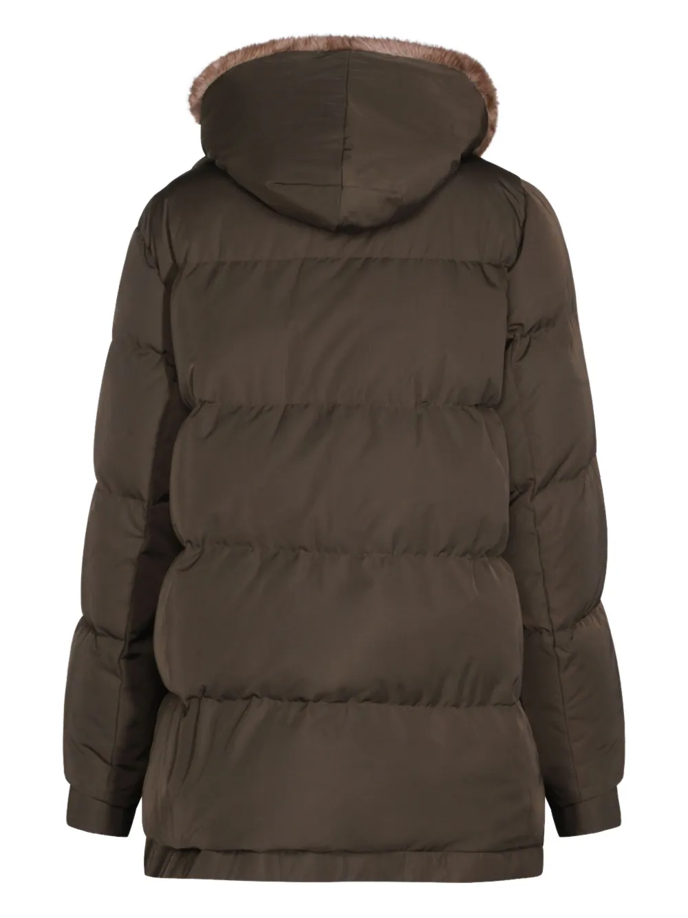Lou Andrea Hooded Coat In Brown
