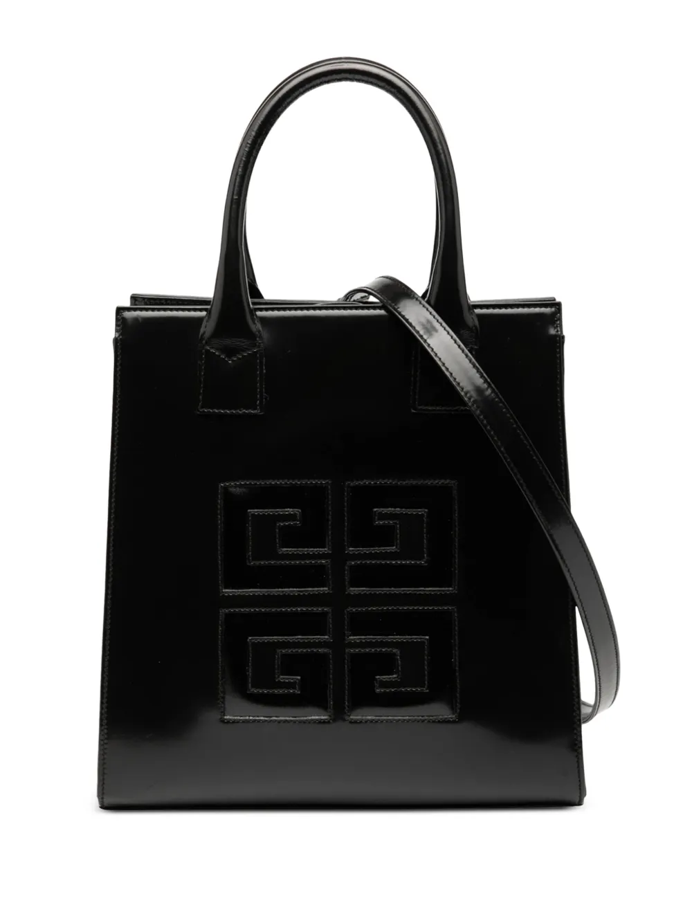 Givenchy Pre-Owned 2021 パテント 4G ロゴ トート サッチェルバッグ - ブラック Givenchy Pre-Owned 2021 パテント 4G ロゴ トート サッチェルバッグ - ブラック