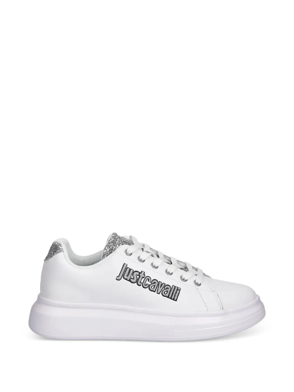 Just Cavalli Sneakers met glitter afwerking Wit