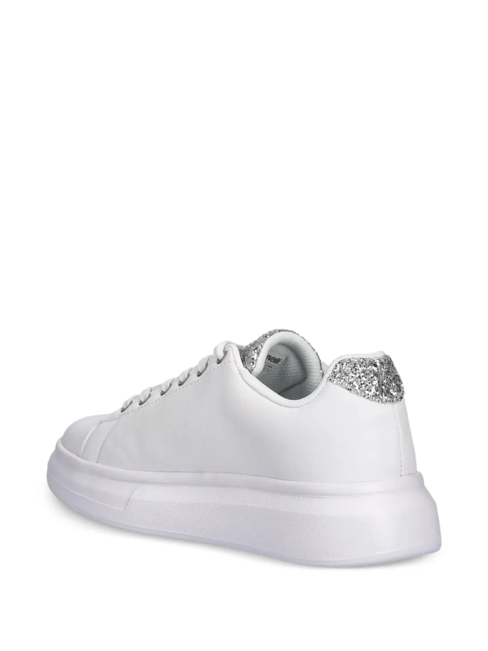 Just Cavalli Sneakers met glitter afwerking Wit