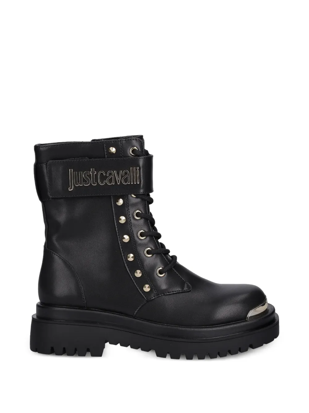 Just Cavalli Combat boots verfraaid met studs Zwart