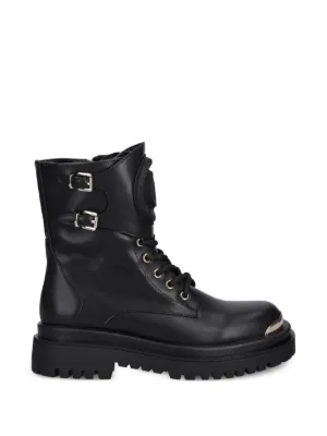 【Naked Wolfe】スローンブラックレザー NAKED WOLFE Sloane Leather stacked-sole Boots | Black | FARFETCH JO