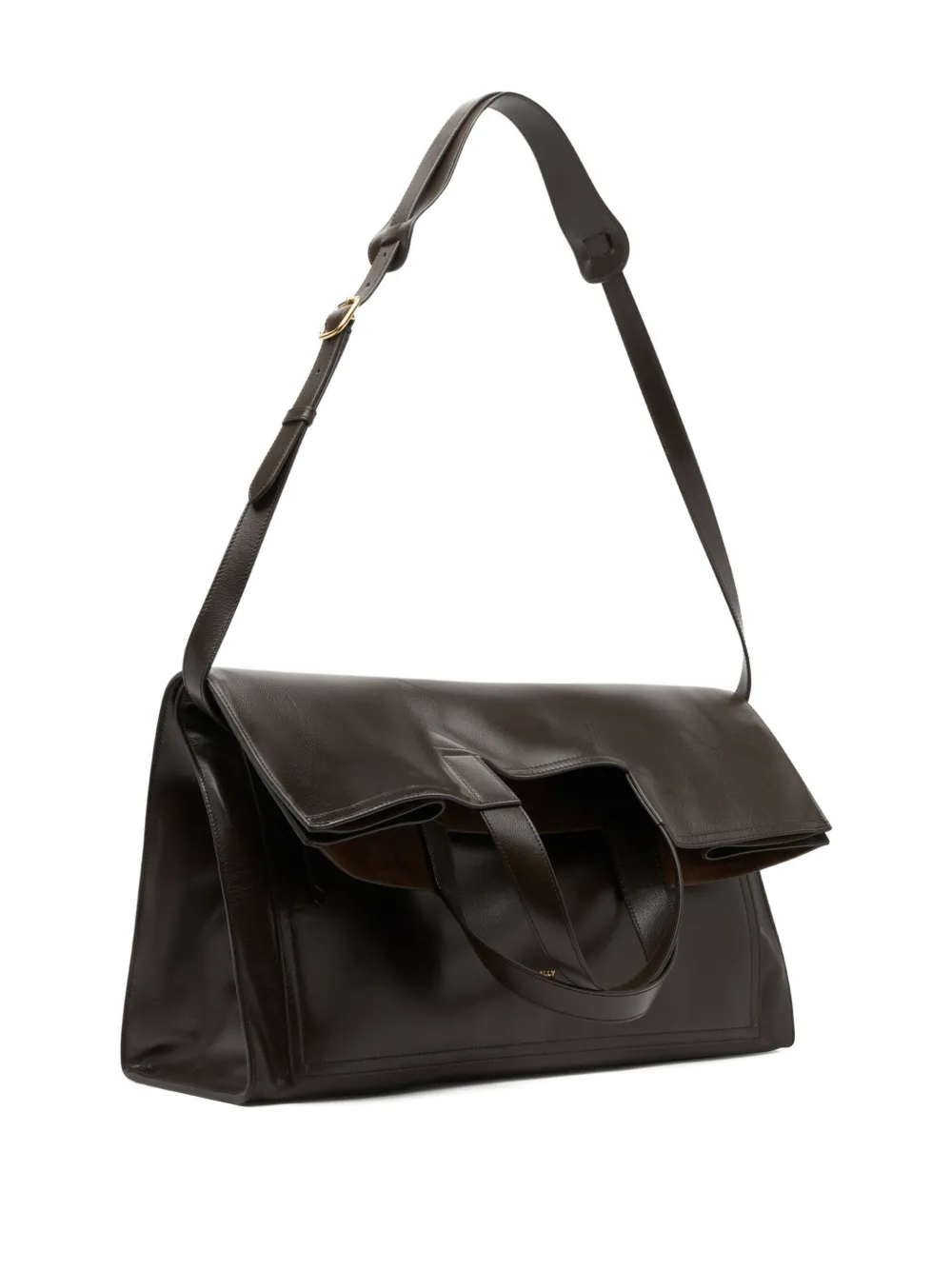 Bally Foldable-detail Leather Tote Bag In Brown