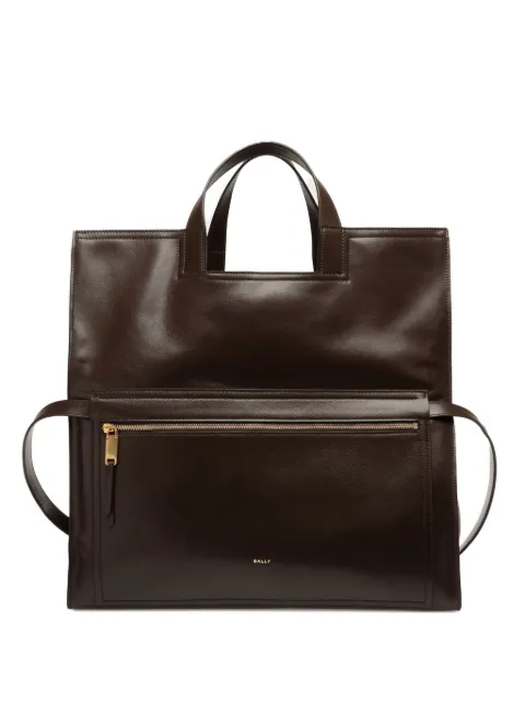 Bally foldable-detail leather tote bag