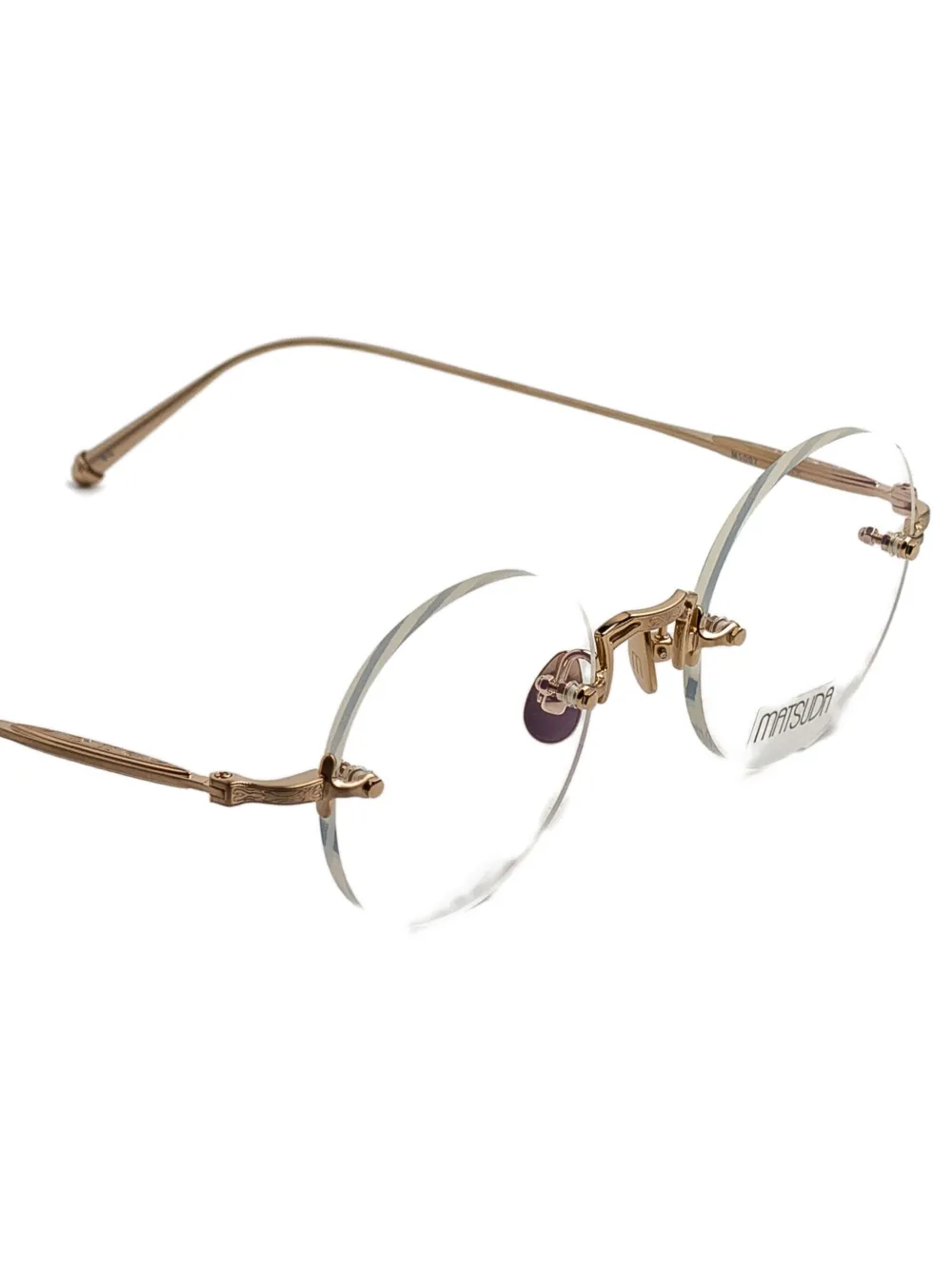 Matsuda Round-frame Glasses In Gold