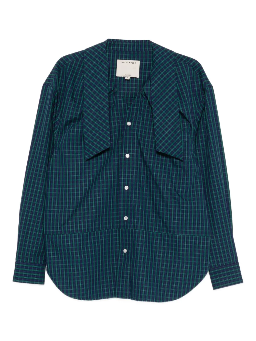 Meryll Rogge Plaid Panelled Top In Blue