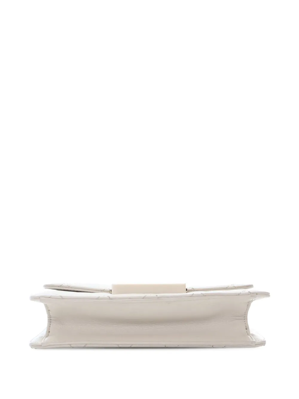 Pre-owned Chanel 2017-2018 Mini Lambskin Beauty Lock Flap Crossbody Bag In White