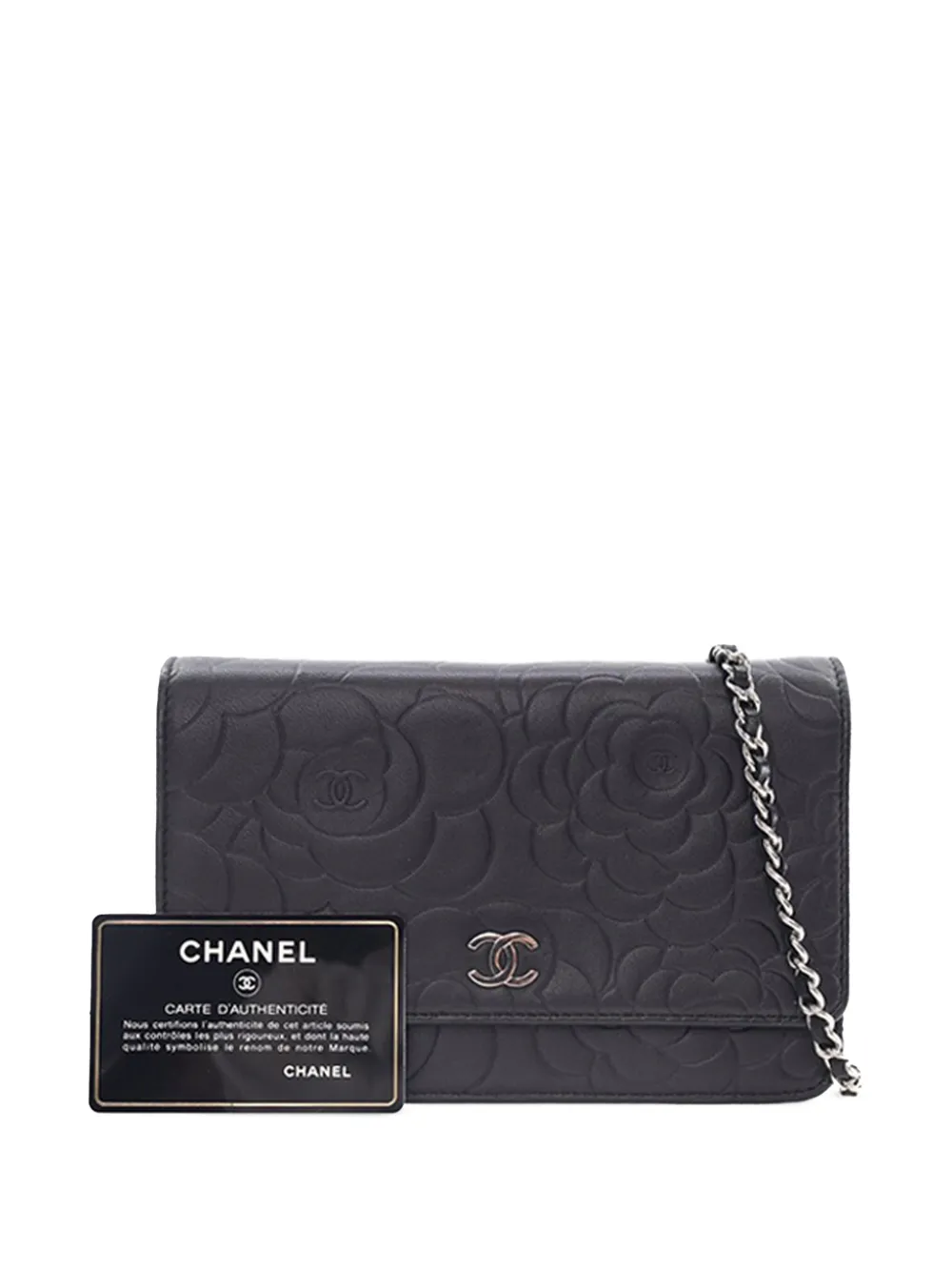 CHANEL Pre-Owned 2010-2011 CC Embossed Lambskin Camellia Wallet On Chain crossbody bag | Pre-Owned | Image 2