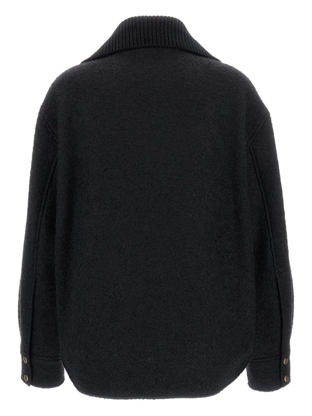 Moncler Zip-up Patch-pockets Shirt In Black