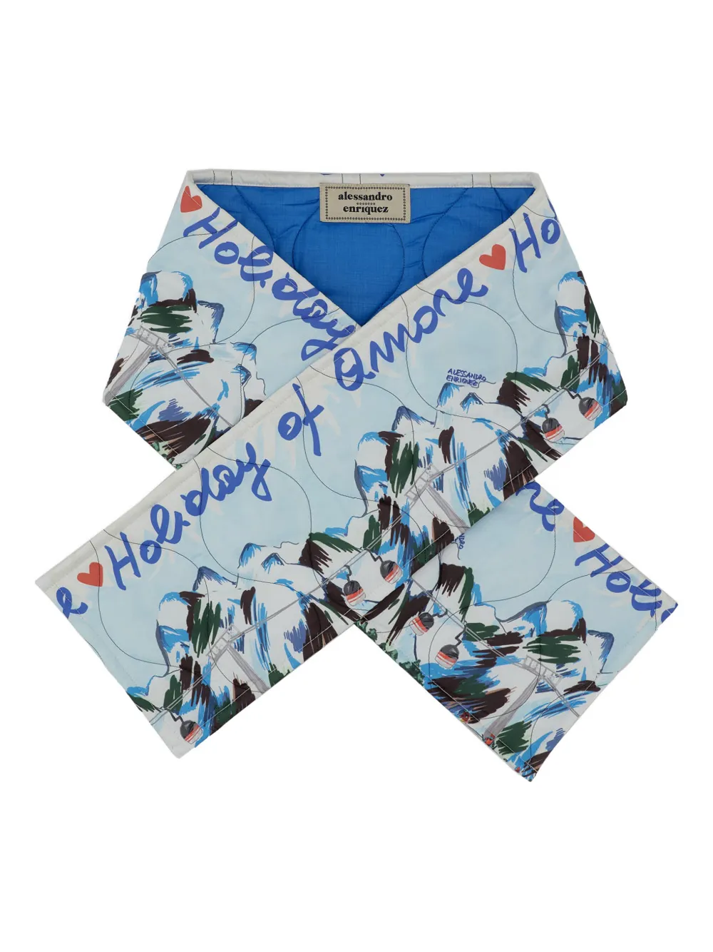 alessandro enriquez mascada capitonada estampada | azul | Image 1