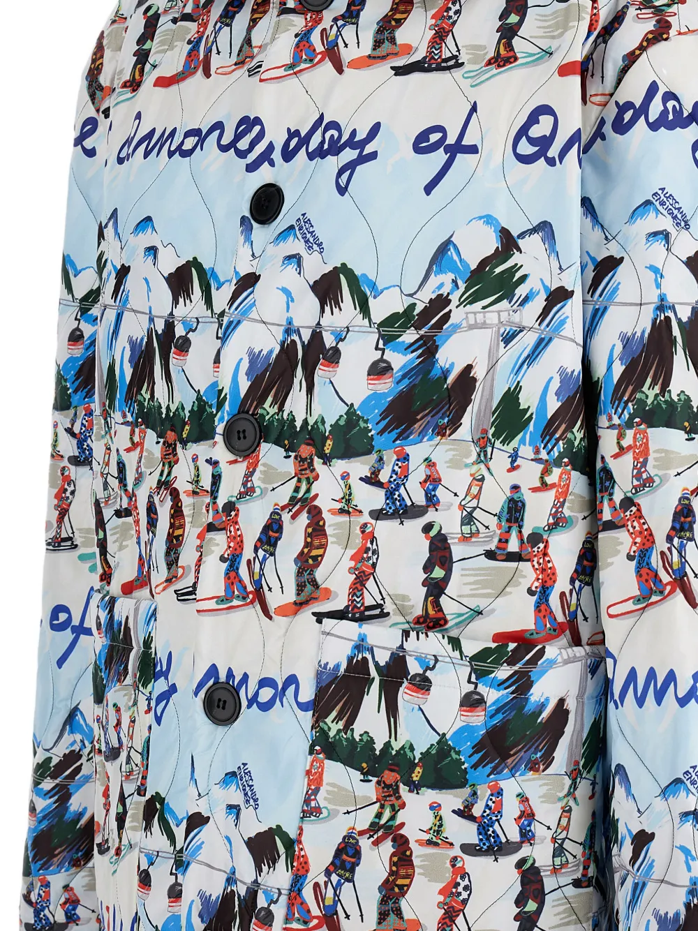 Alessandro Enriquez Printed Buttoned Jacket - White 