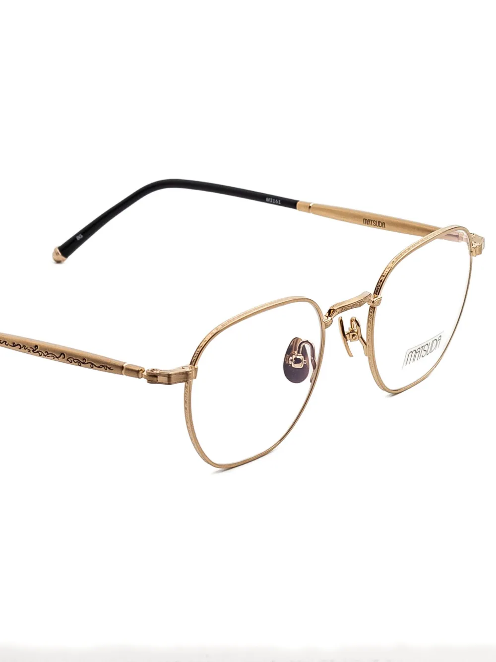 Matsuda Round-frame Glasses In Gold