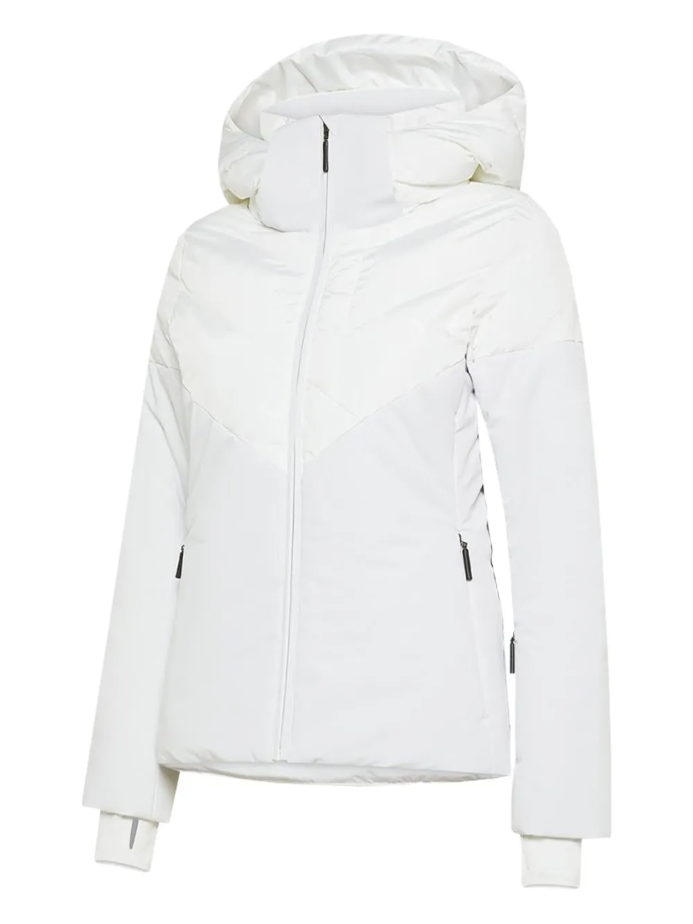 AESSE Wattierte Artemide Skijacke mit Kapuze - Weiß