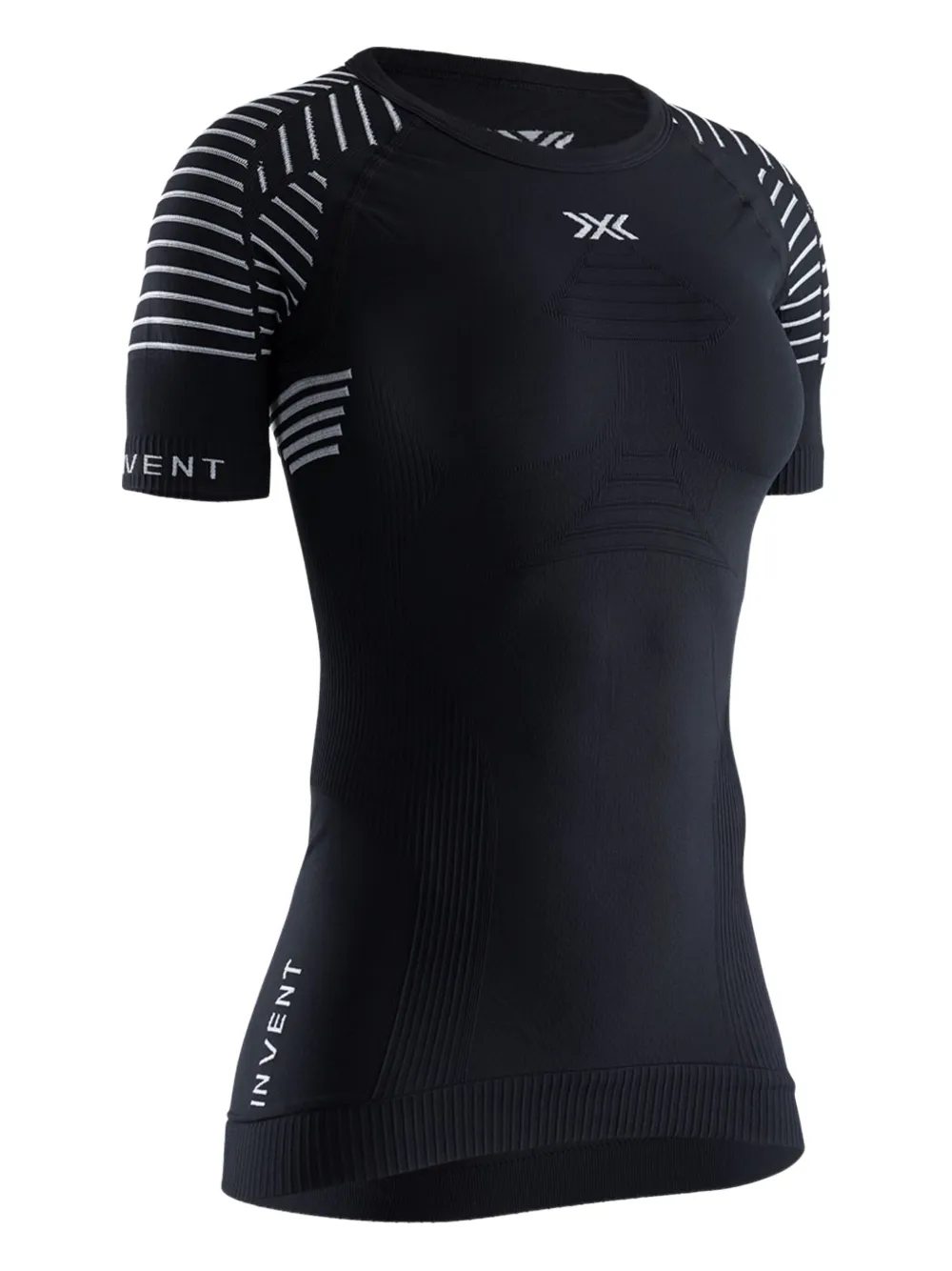 X BIONIC playera con motivo de rayas | negro | Image 1