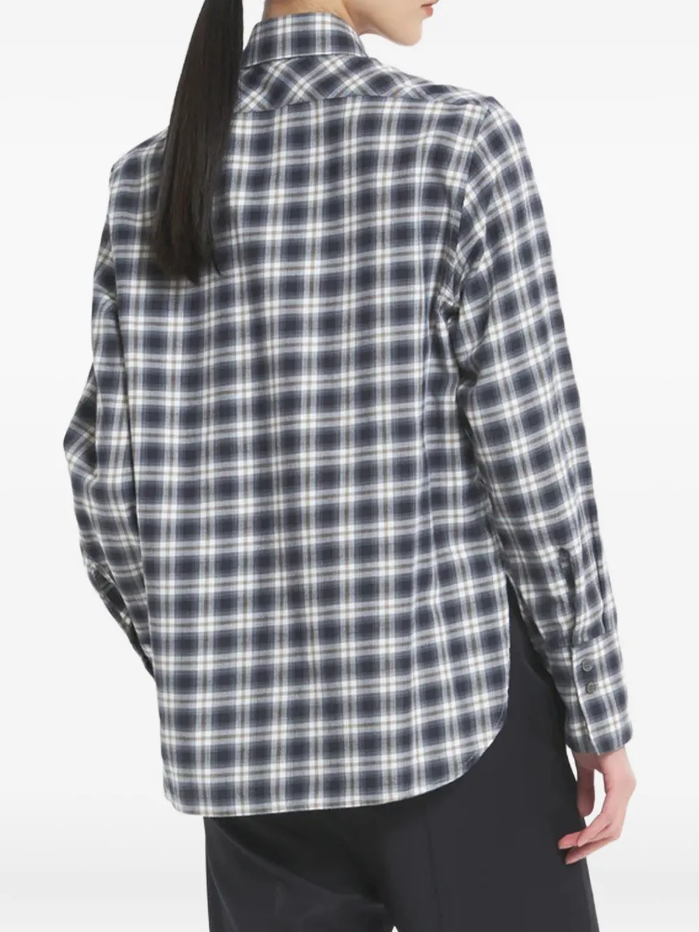 Barena checked embellished collar shirt - Grijs