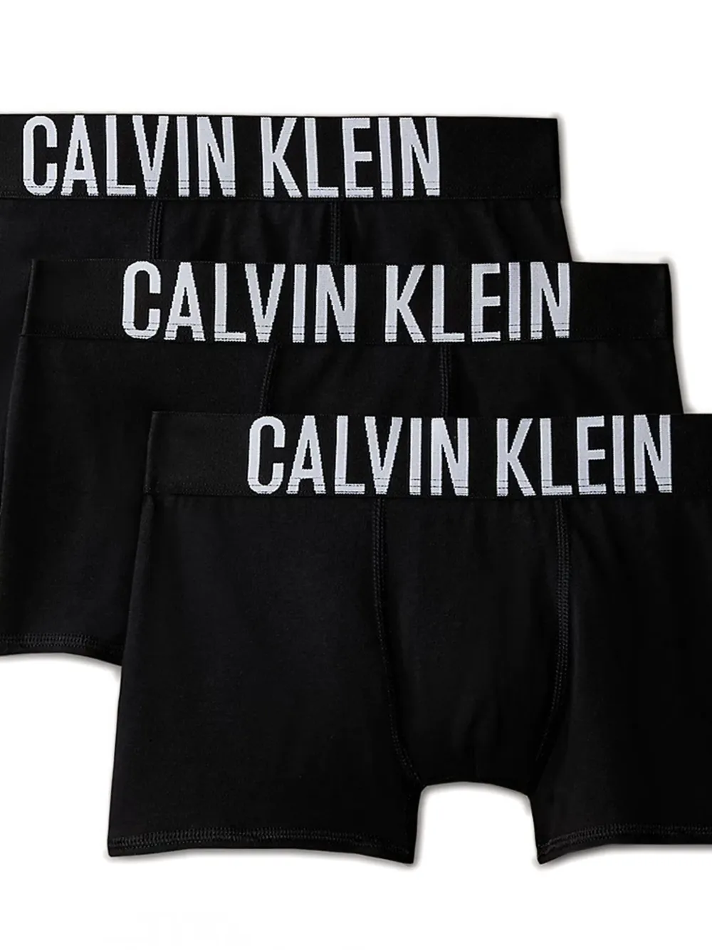 Calvin Klein Logo Waistband Briefs (set Of Three) In Black