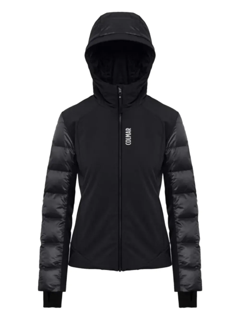 Colmar Quilted-sleeves Hooded Jacket In Black