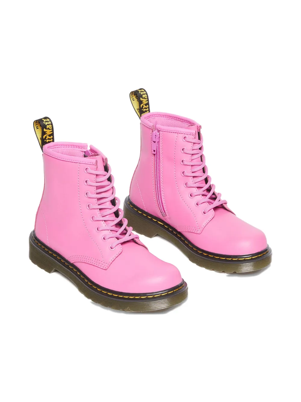 Dr. Martens Kids lace-up zip-fastening boots Roze