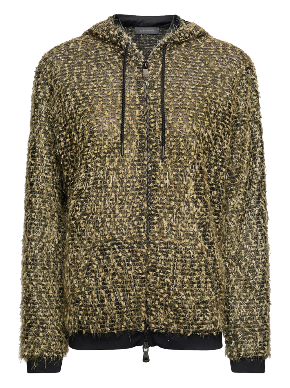 Elena Miro' Hooded Zip Top In Brown