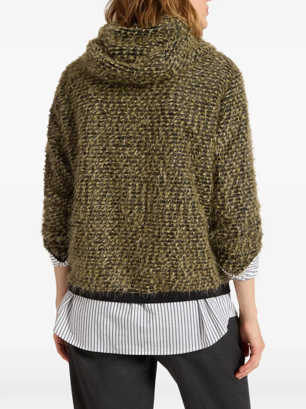  Elena Miro` Hooded Zip Top - Brown 