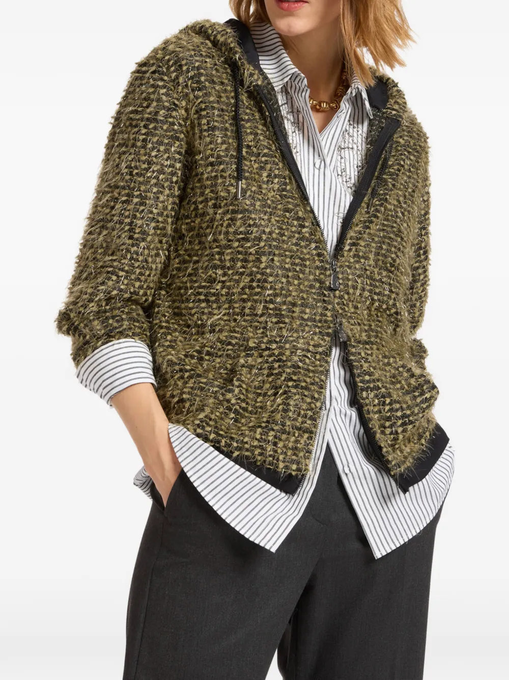 ELENA MIRO` hooded zip top - Bruin