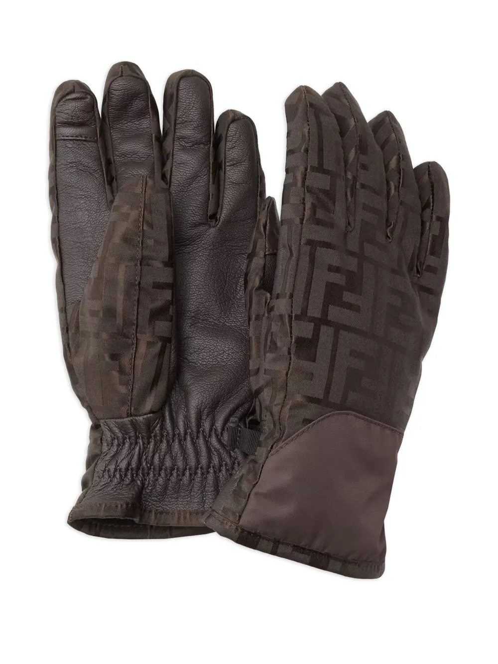 FENDI logo-pattern gloves | Brown | Image 1