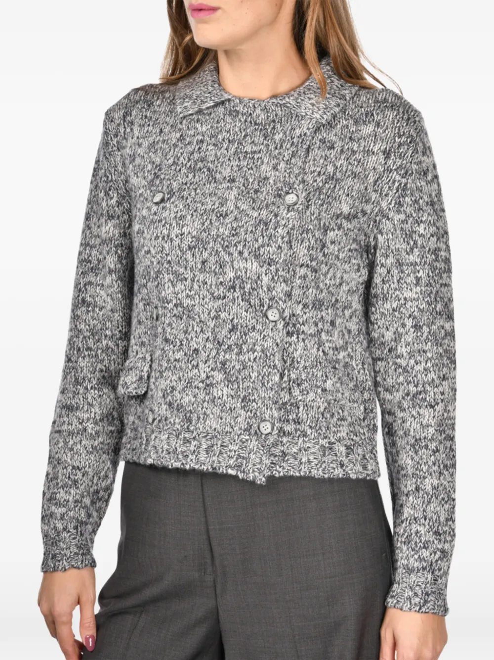 Gran Sasso double-breasted pocket cardigan - Grigio