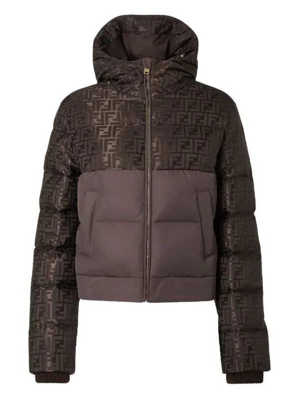 FENDI Jaqueta De Capuz Com Monograma | Marrom | FARFETCH BR