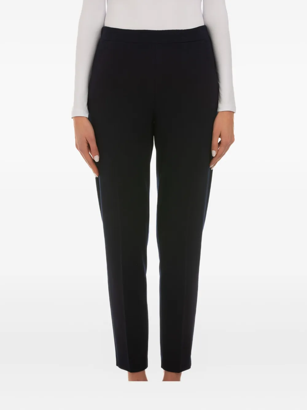 Le Tricot Perugia Pressed-crease Side-pocket Trousers In Black