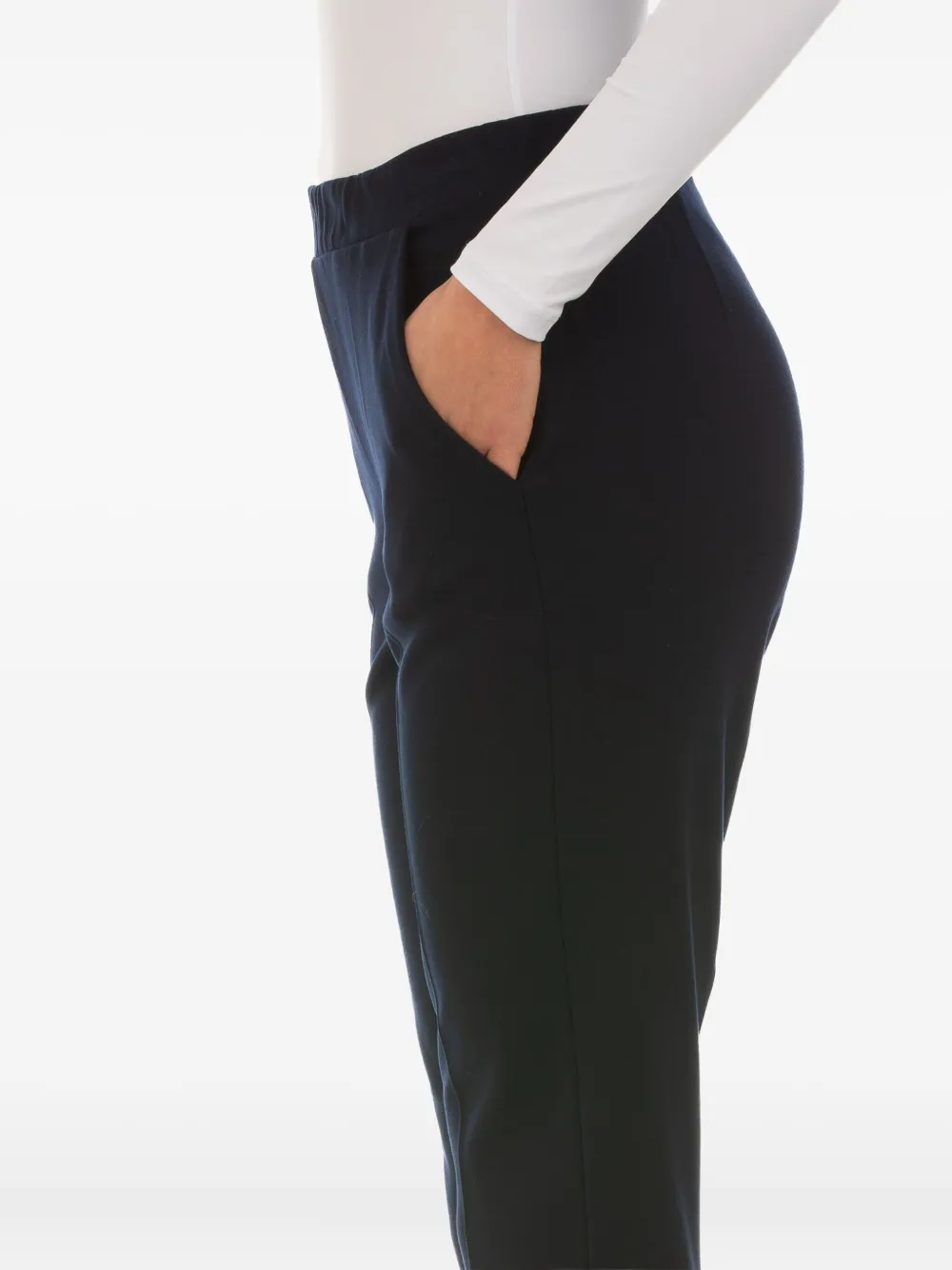 Le Tricot Perugia Pressed-crease Side-pocket Trousers In Black