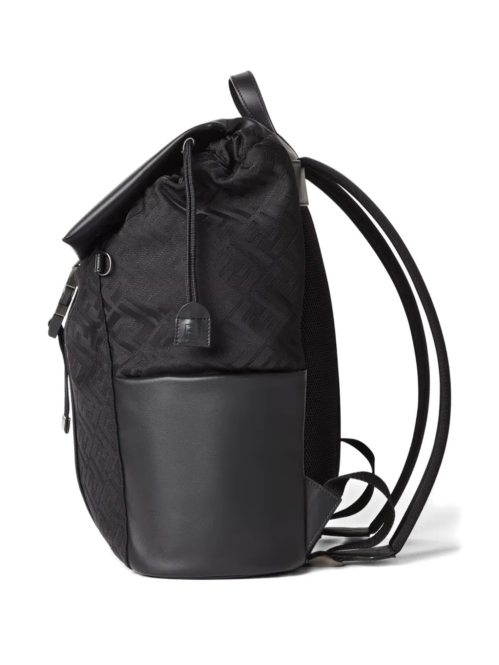 Fendi Flux Buckle Backpack In Black